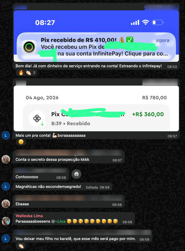 Pix recebido de R$ 410,00 por serviço entregue com IA