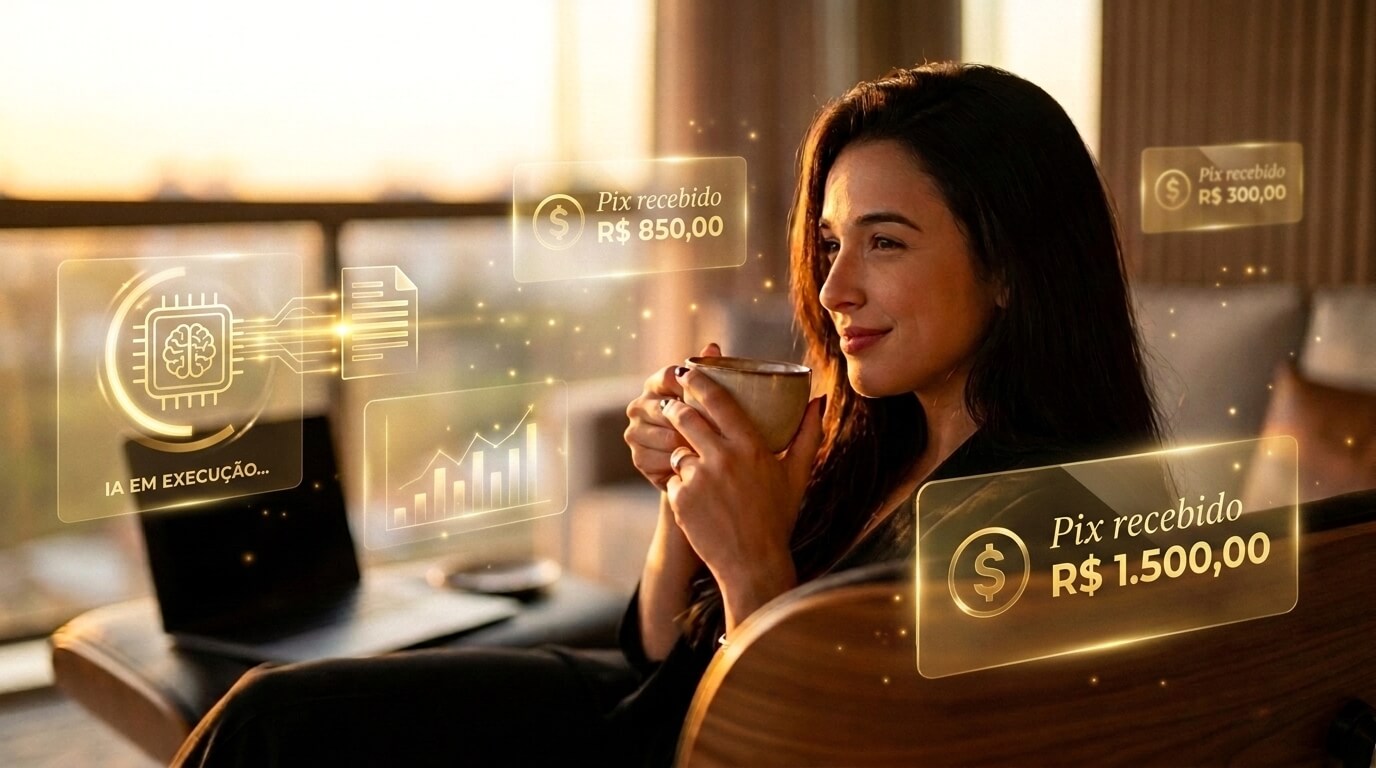 IA executando o trabalho enquanto Pix é recebido